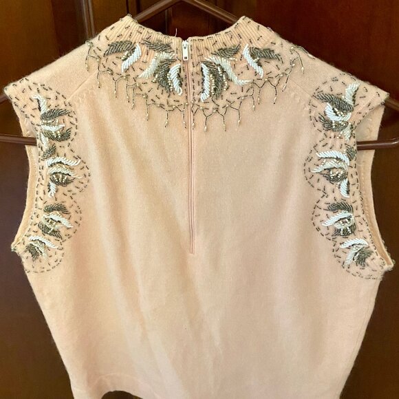 Classic Vintage Beaded Sleeveless  Mock Turtleneck Sweater  ~ Size 8 - Picture 7 of 8
